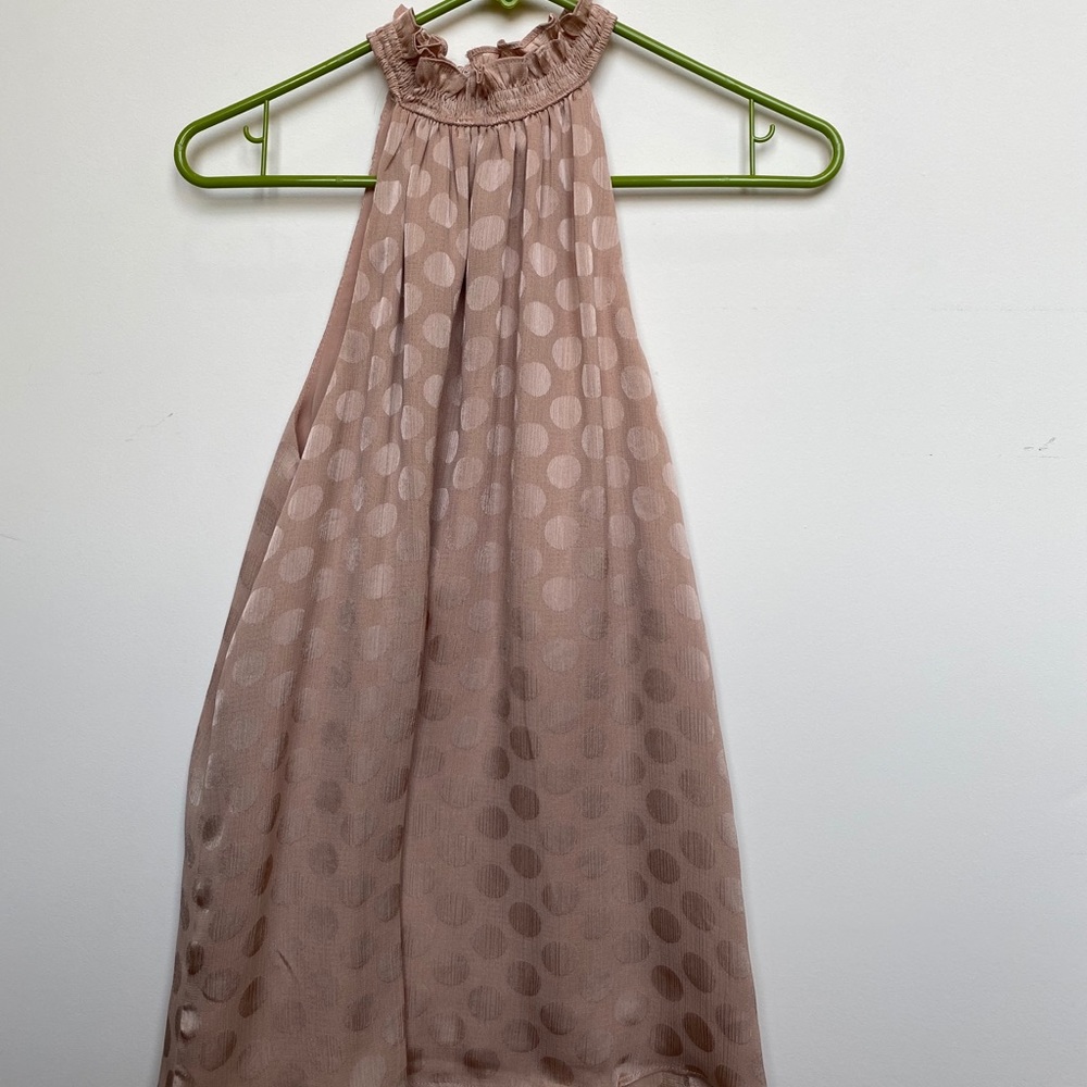 size small polka dot tank top high neck
